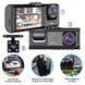 Capture Every Moment with the 1080P Triple Camera Dash Cam - IR Night Vision, Loop Recording & 2" IPS Display