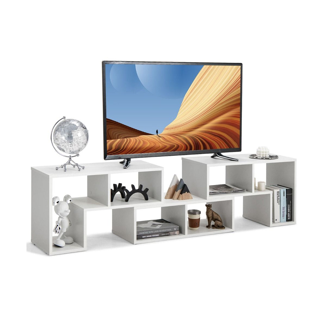Elevate Your Home with Our Stylish 3-Piece Adjustable TV Stand for TVs Up to 49" - Versatile Design in Black, White, Coffee, or Grey