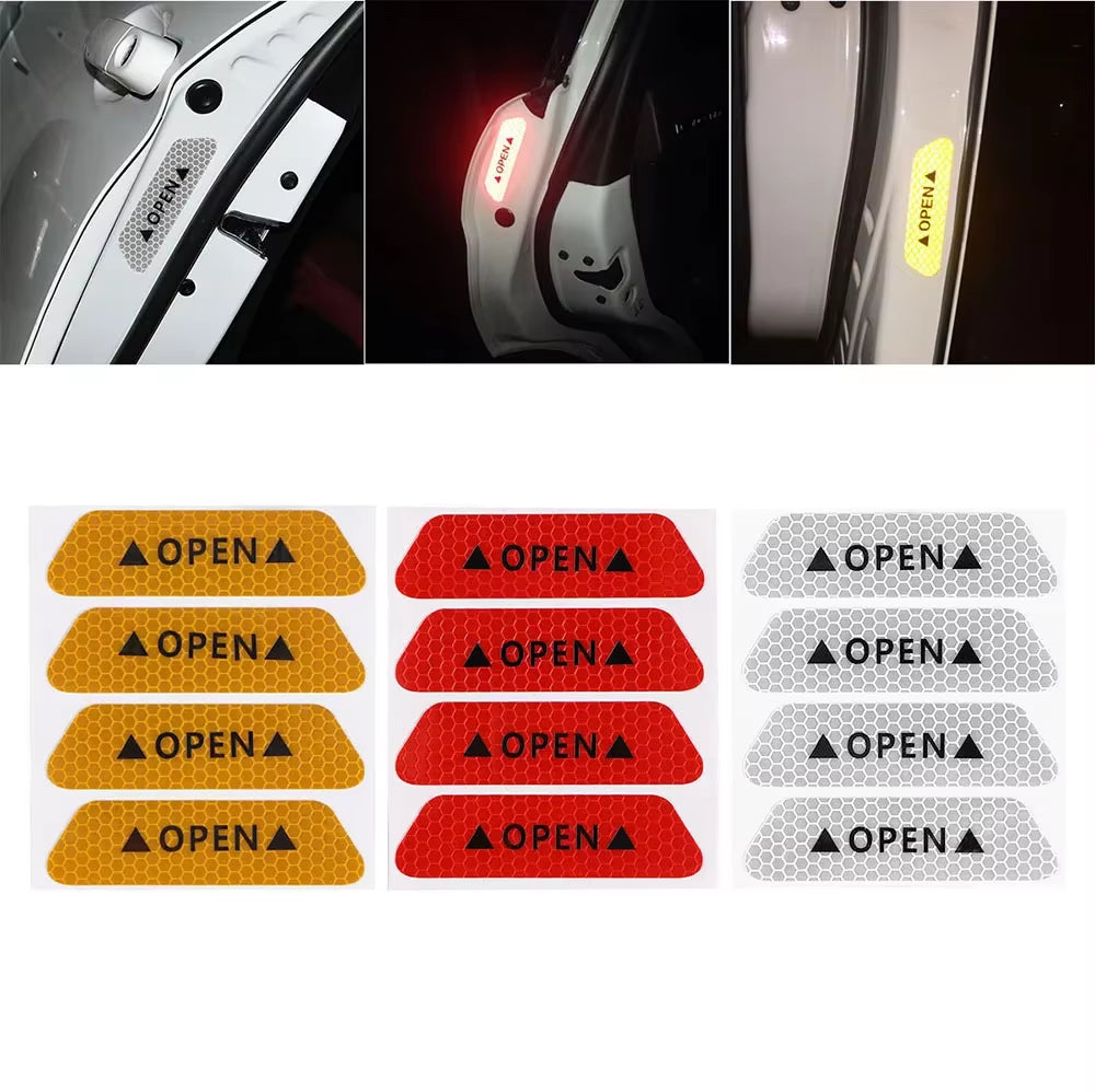 Enhance Your Ride with 4PCS Reflective Warning Stickers for Car Eyebrows – Stylish and Safe Diamond Wheel Design!