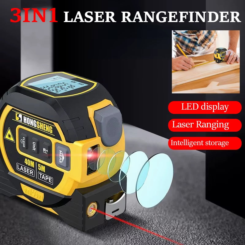 Revolutionize Your Measurements with the 3-in-1 Laser Tape Measure: High-Precision, Intelligent, and Versatile for All Your Building Needs!
